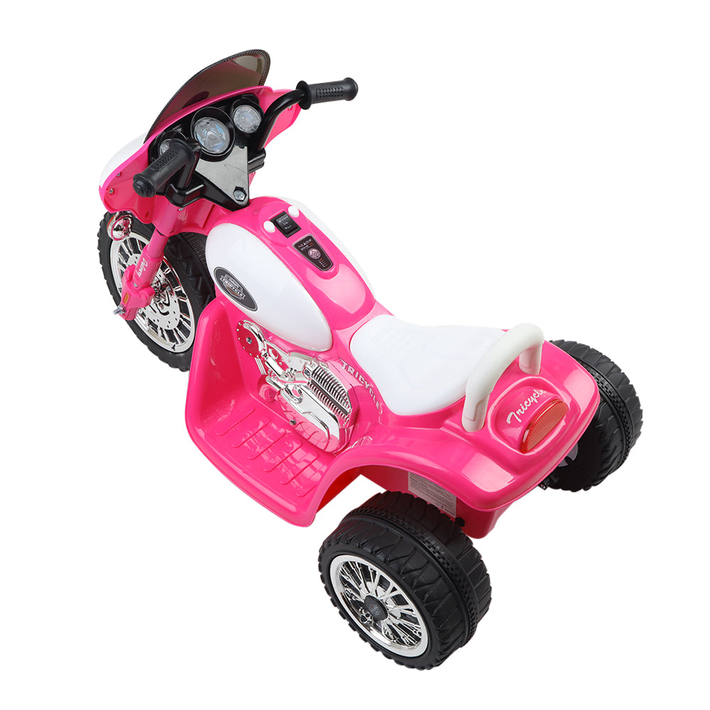 Rigo Kids Electric Ride On Patrol Police Car Harley-Inspired 6V Pink-4