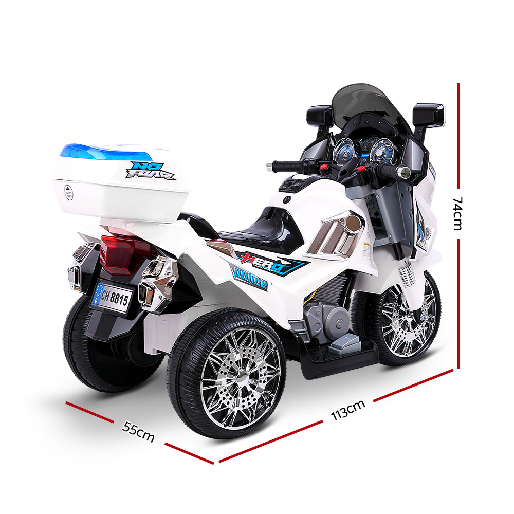 Rigo Kids Electric Ride On Patrol Police Car BMW-Inspired S1K 6V Battery White-1