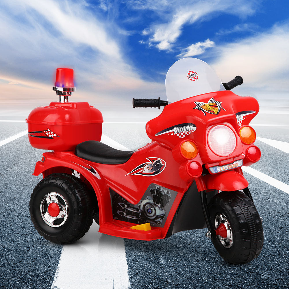 Rigo Kids Electric Ride On Police Motorcycle Motorbike 6V Battery Red-7