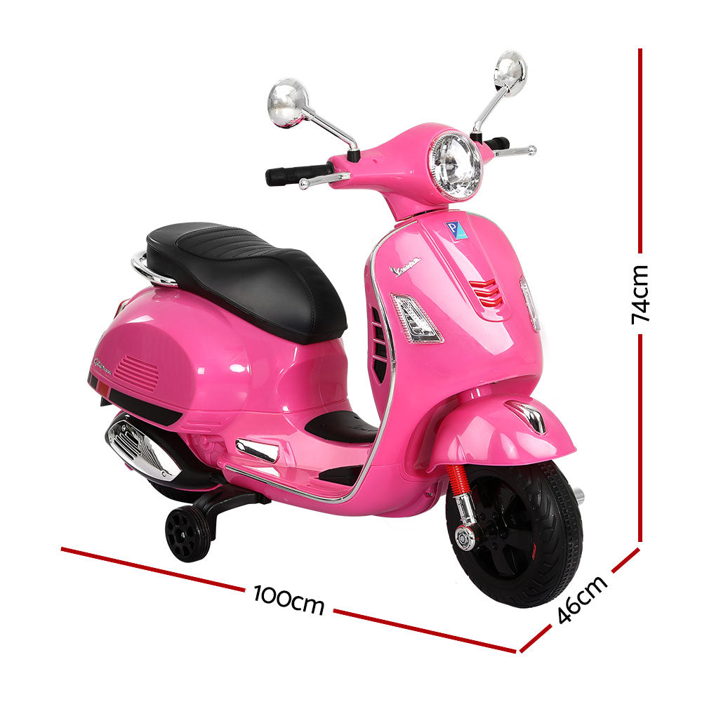 Kids Electric Ride On Car Motorcycle Motorbike Vespa Licensed GTS Pink-1