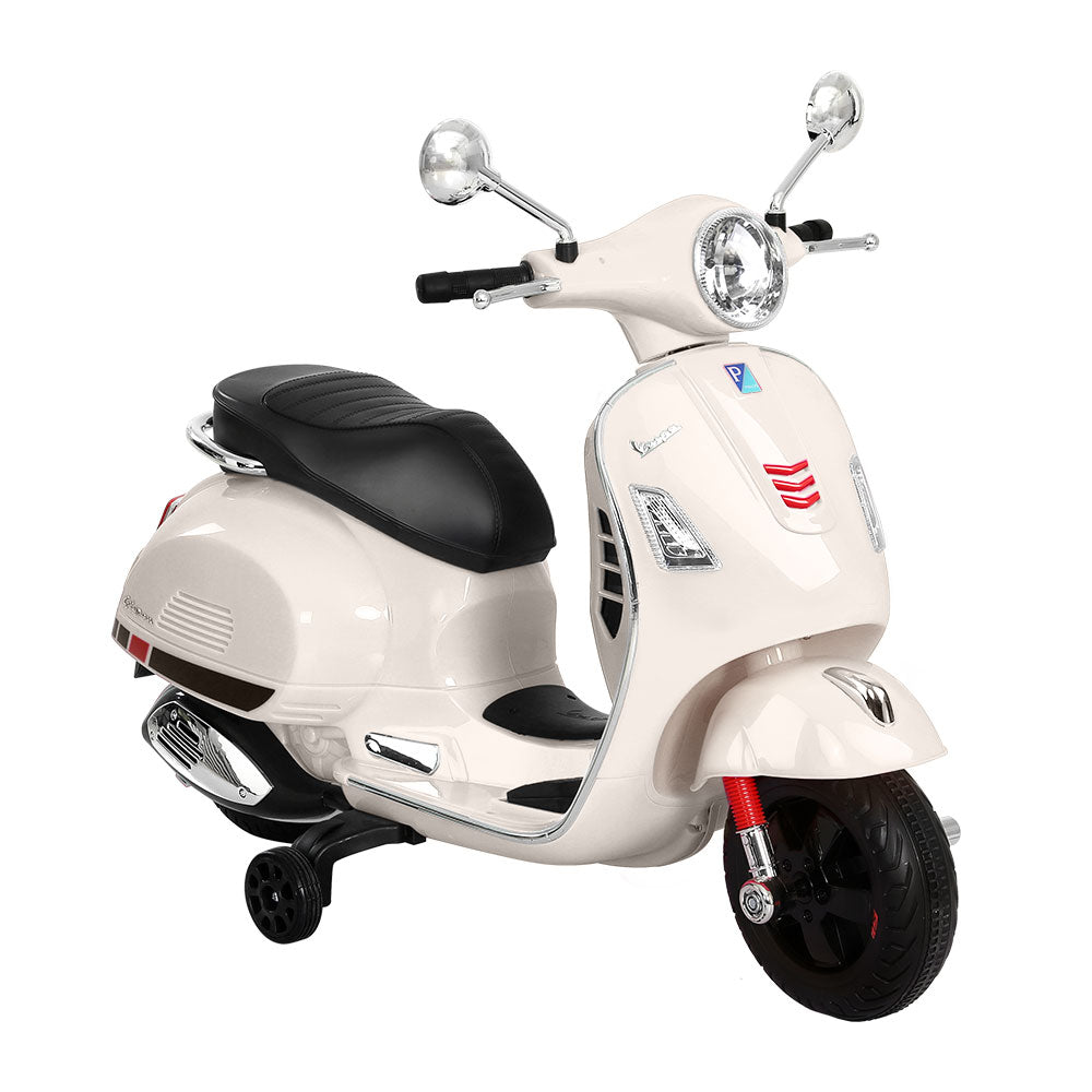 Kids Electric Ride On Car Motorcycle Motorbike Vespa Licensed GTS White-0