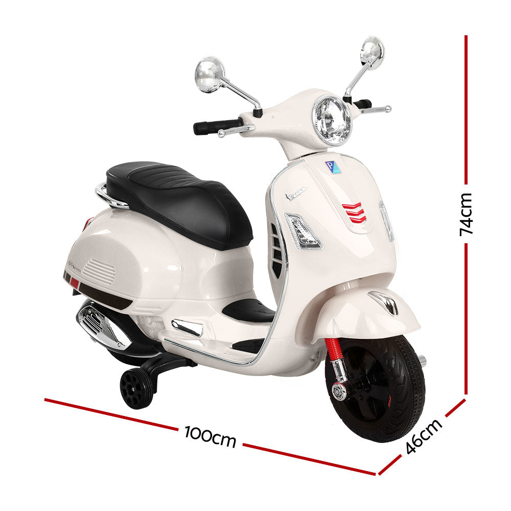 Kids Electric Ride On Car Motorcycle Motorbike Vespa Licensed GTS White-1