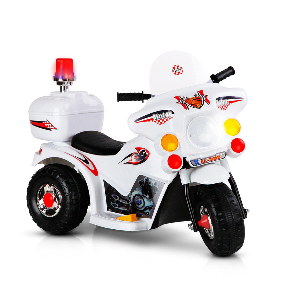 Rigo Kids Electric Ride On Police Motorcycle Motorbike 6V Battery White-0