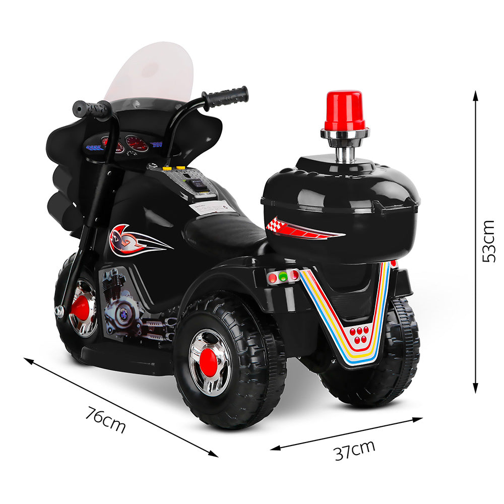 Rigo Kids Electric Ride On Police Motorcycle Motorbike 6V Battery Black-1