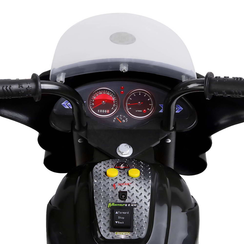 Rigo Kids Electric Ride On Police Motorcycle Motorbike 6V Battery Black-6