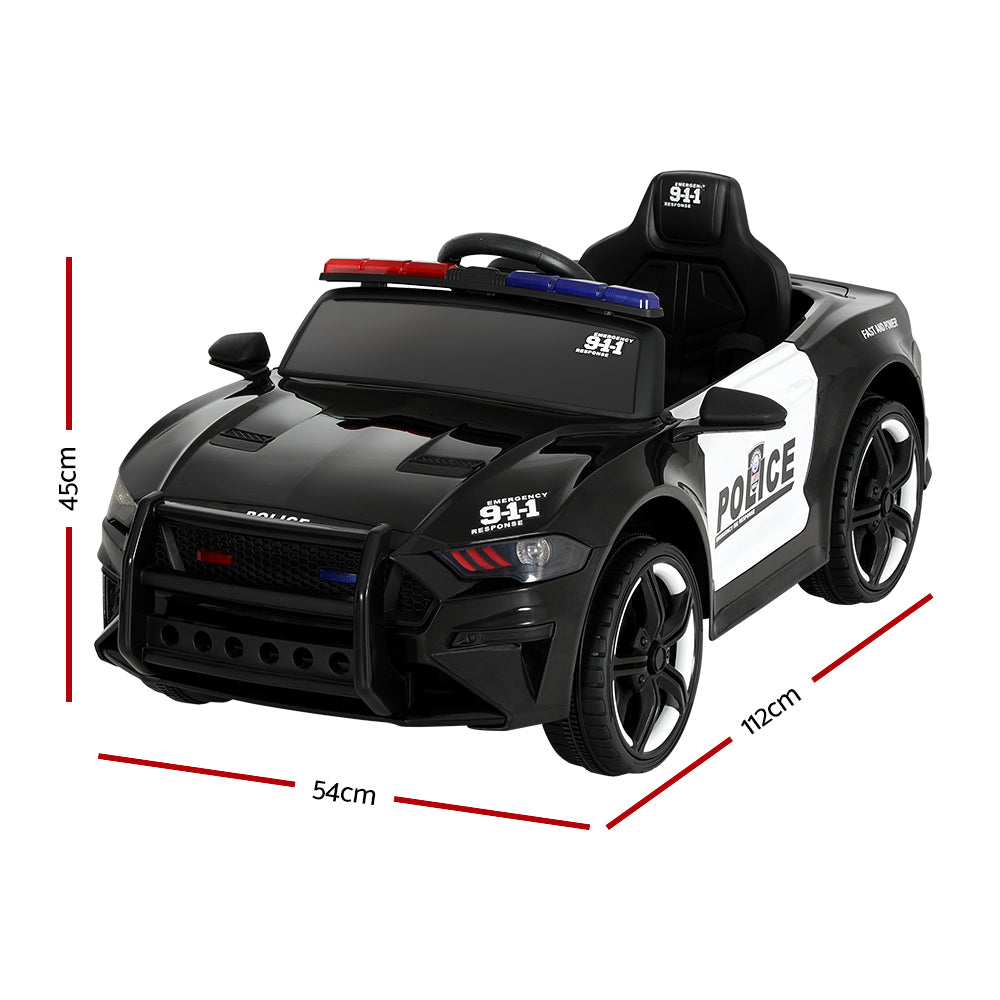 Rigo Kids Ride On Car Electric Patrol Police Cars Battery Powered Toys 12V Black-1