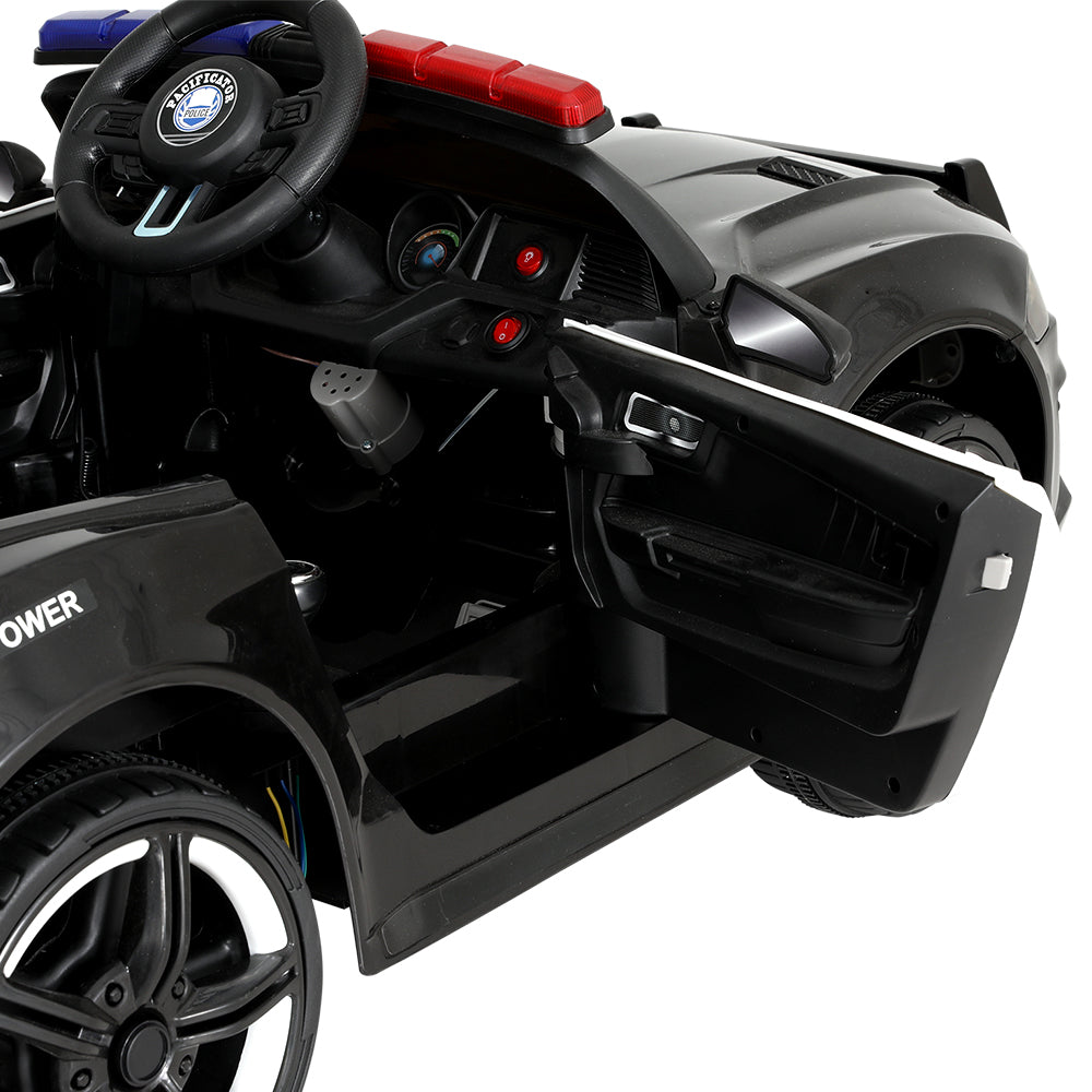 Rigo Kids Ride On Car Electric Patrol Police Cars Battery Powered Toys 12V Black-2