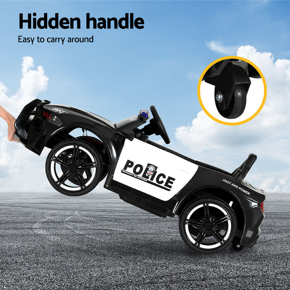 Rigo Kids Ride On Car Electric Patrol Police Cars Battery Powered Toys 12V Black-5