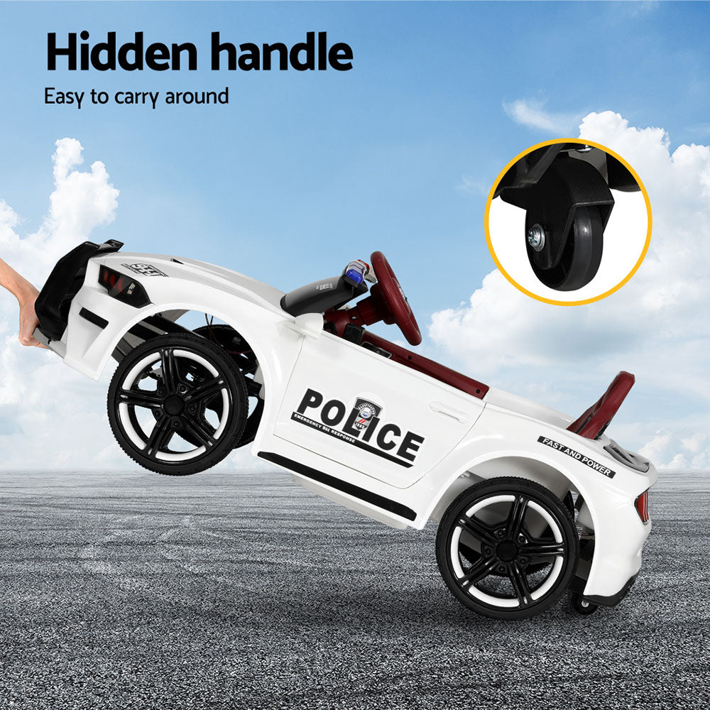 Rigo Kids Ride On Car Electric Patrol Police Cars Battery Powered Toys 12V White-5