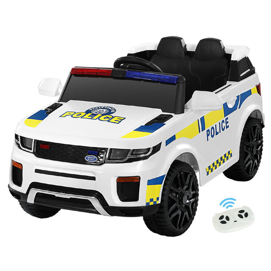 Rigo Kids Electric Ride On Patrol Police Car Horn Music Remote White-0