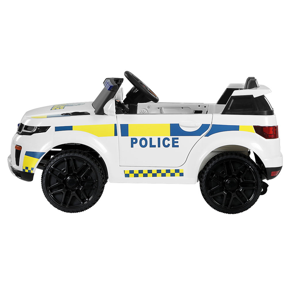 Rigo Kids Electric Ride On Patrol Police Car Horn Music Remote White-2