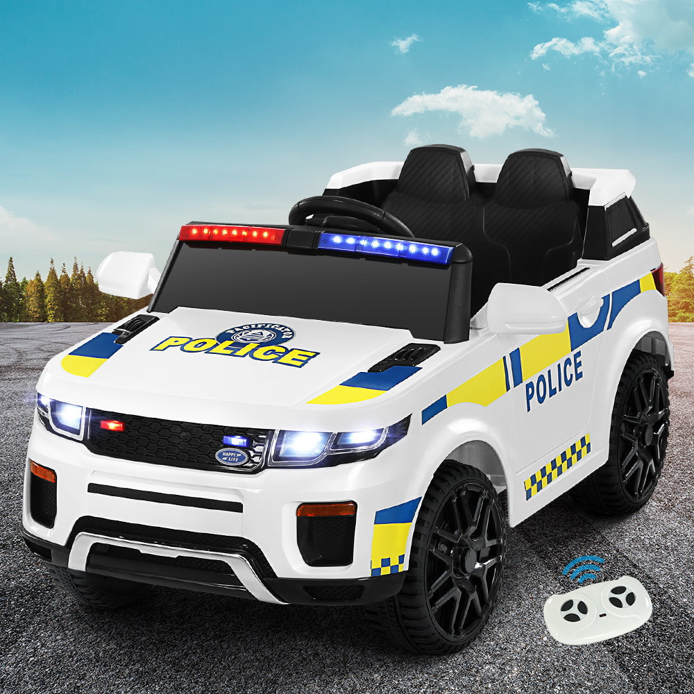 Rigo Kids Electric Ride On Patrol Police Car Horn Music Remote White-6