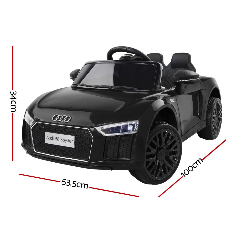 Kids Ride On Car Audi R8 Licensed Sports Electric Toy Cars Black-1