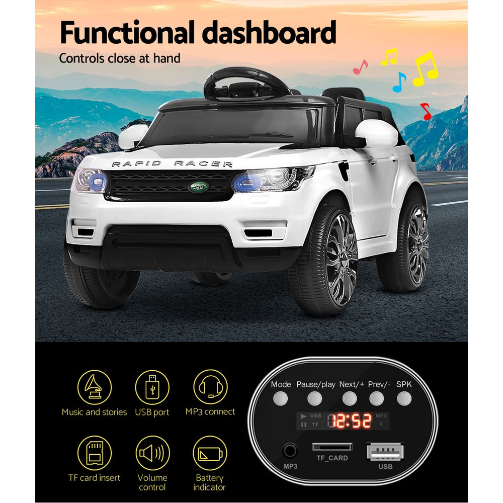 Rigo Kids Electric Ride On Car SUV Range Rover-inspired Cars Remote 12V White-4