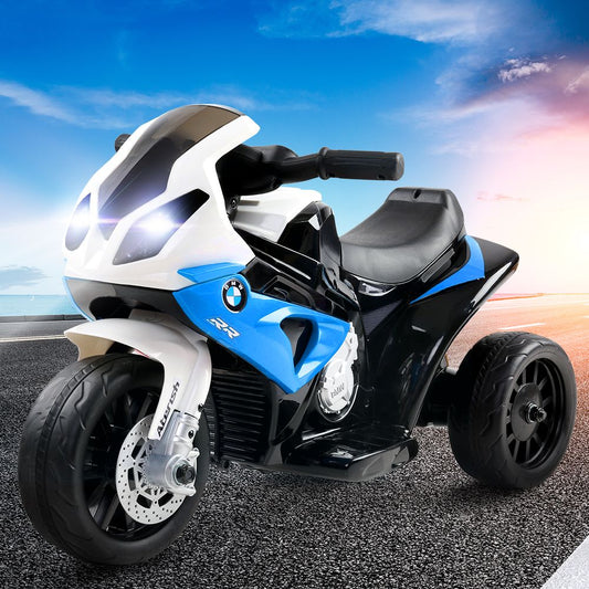 Kids Electric Ride On Car Police Motorcycle Motorbike BMW Licensed S1000RR Blue-0