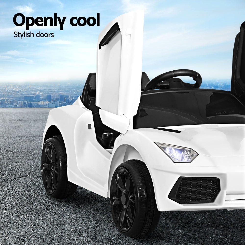 Rigo Kids Electric Ride On Car Ferrari-Inspired Toy Cars Remote 12V White-4