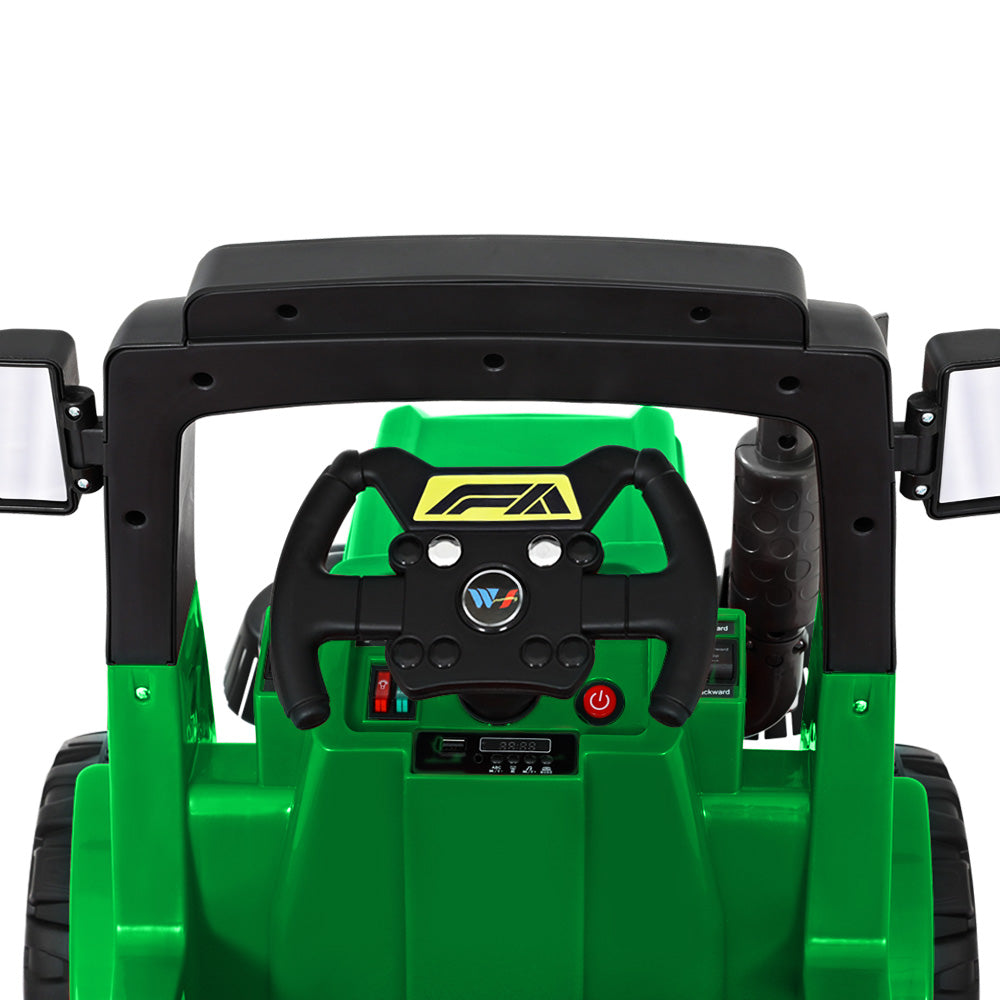 Rigo Kids Electric Ride On Car Street Sweeper Truck Toy Cars Remote 12V Green-2