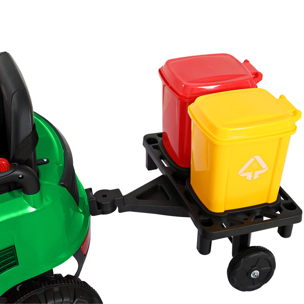 Rigo Kids Electric Ride On Car Street Sweeper Truck Toy Cars Remote 12V Green-3