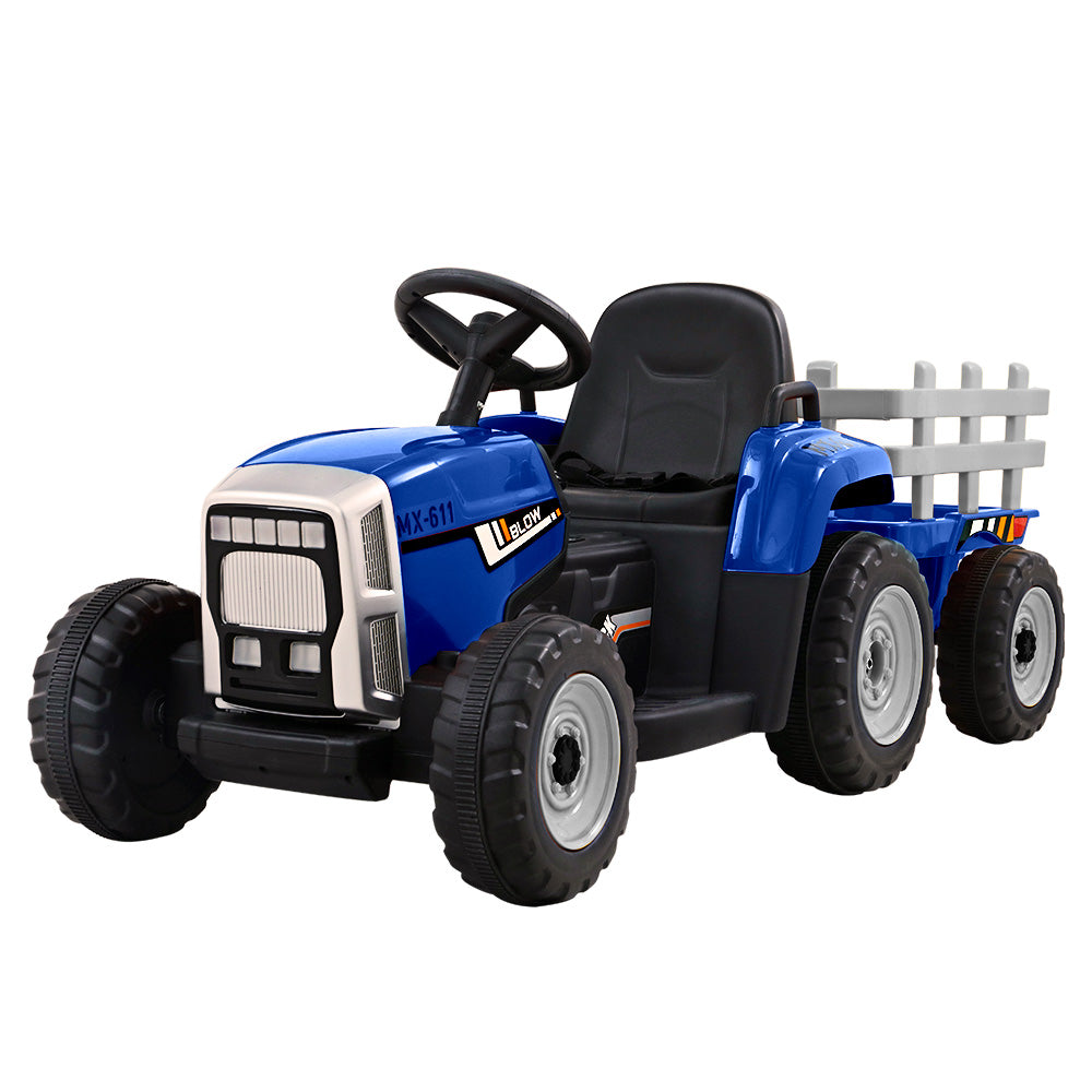 Rigo Kids Electric Ride On Car Tractor Toy Cars 12V Blue-0