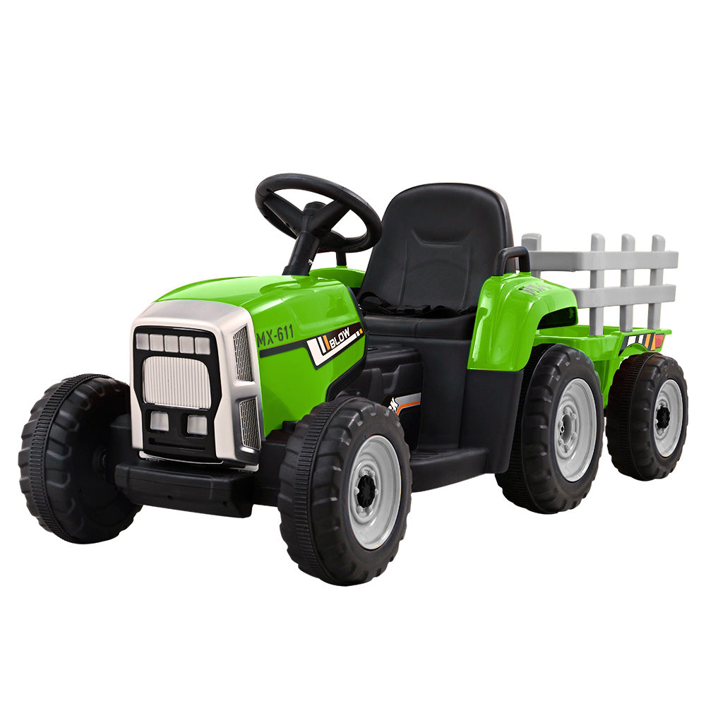 Rigo Kids Electric Ride On Car Tractor Toy Cars 12V Green-0