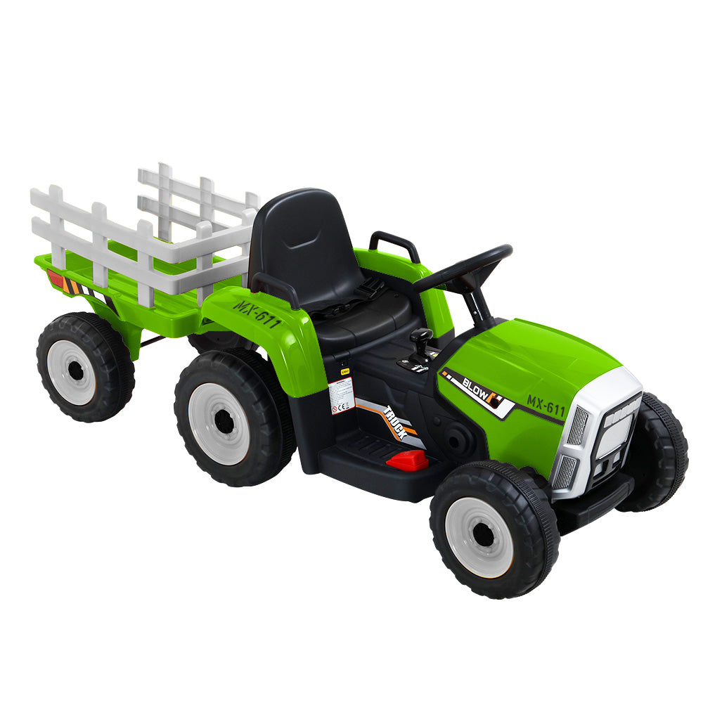 Rigo Kids Electric Ride On Car Tractor Toy Cars 12V Green-2