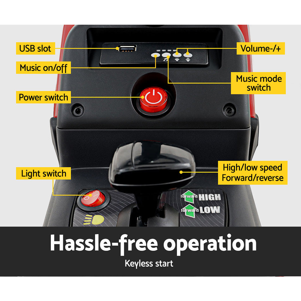 Rigo Kids Electric Ride On Car Tractor Toy Cars 12V Red-4