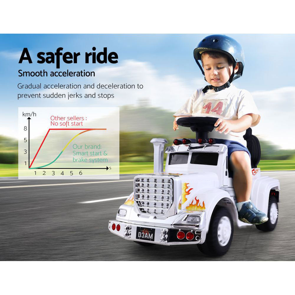 Rigo Kids Electric Ride On Car Truck Motorcycle Motorbike Toy Cars 6V White-8