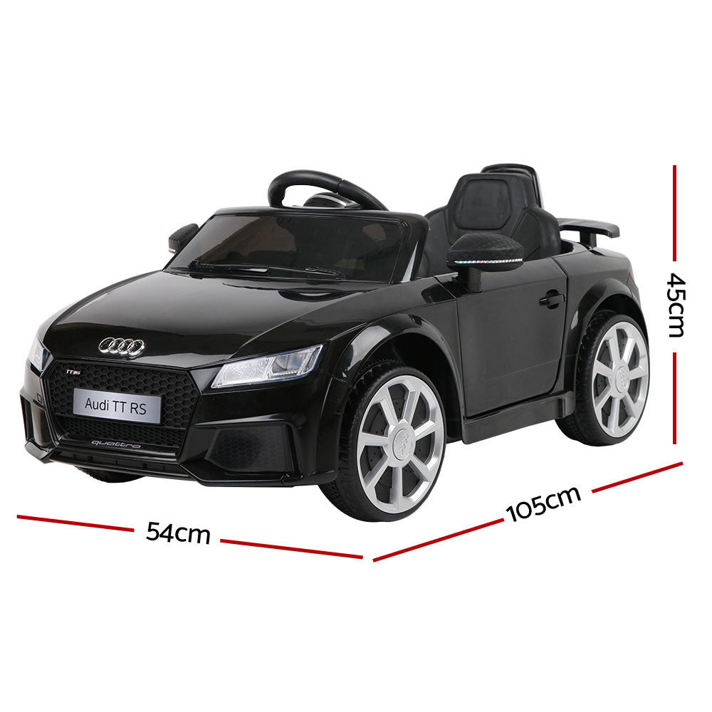 Kids Electric Ride On Car Audi Licensed TTRS Toy Cars Remote 12V Battery Black-1