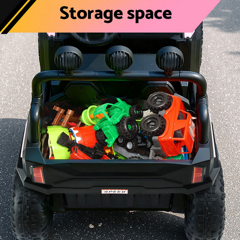 Rigo Kids Ride On Car Electric Toys Cars Headlight Music Remote Control Pink-6