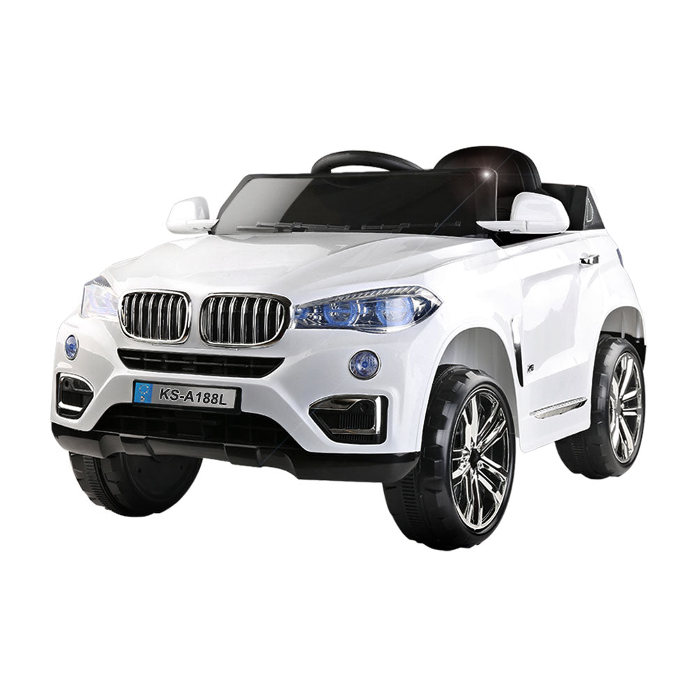 Rigo Kids Electric Ride On Car SUV BMW-Inspired X5 Toy Cars Remote 6V White-7