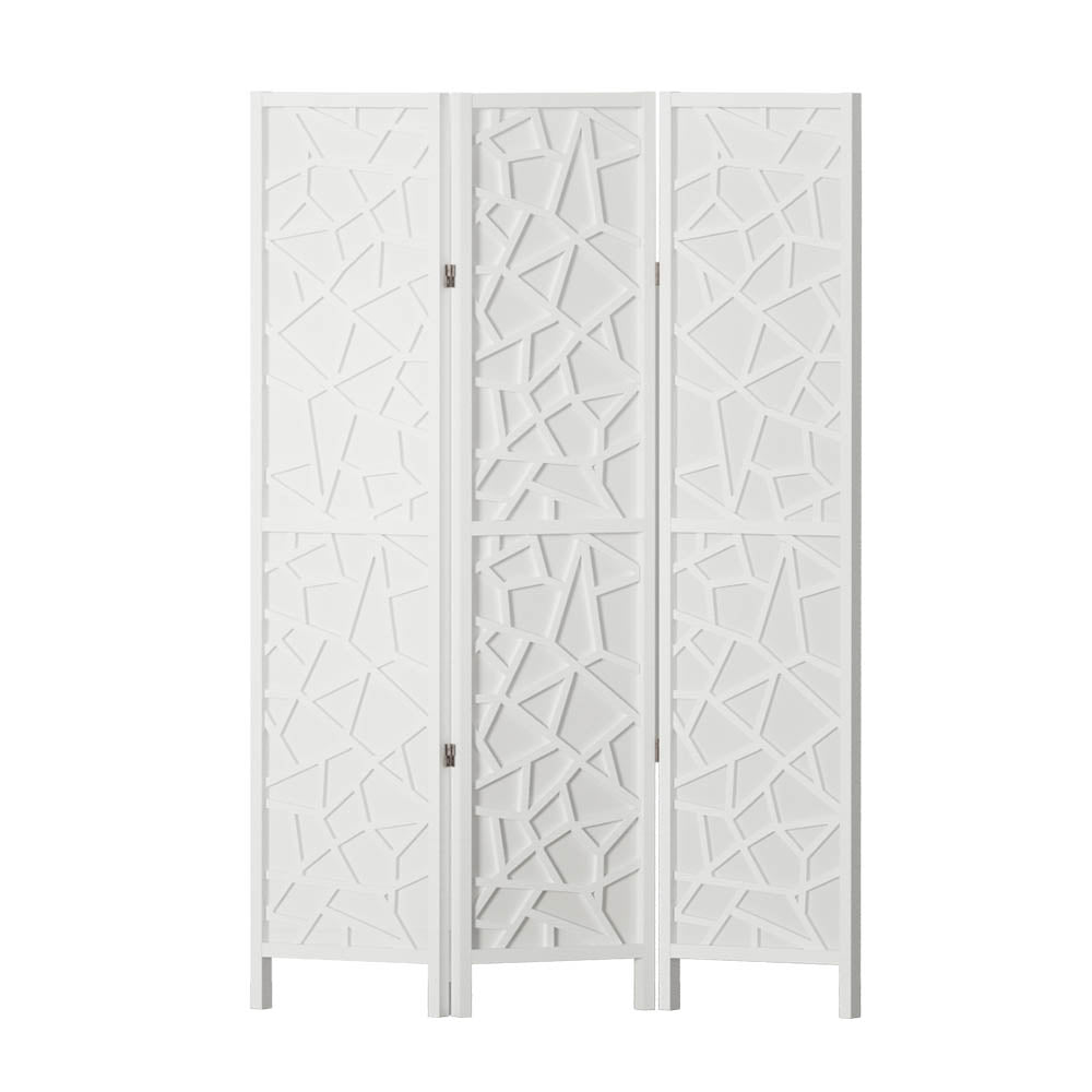 Artiss 3 Panel Room Divider Screen 122x170cm Clover White-0