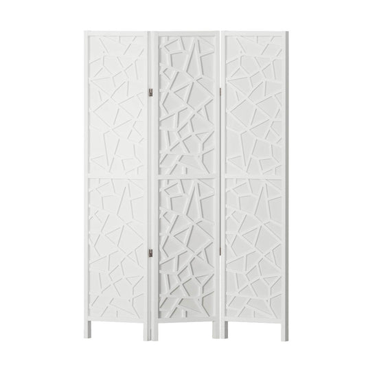 Artiss 3 Panel Room Divider Screen 122x170cm Clover White-0