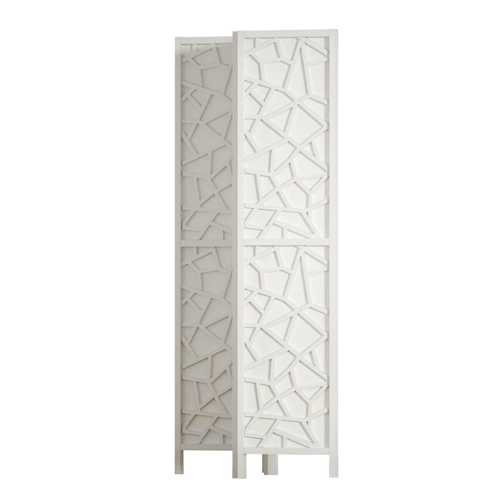 Artiss 3 Panel Room Divider Screen 122x170cm Clover White-3