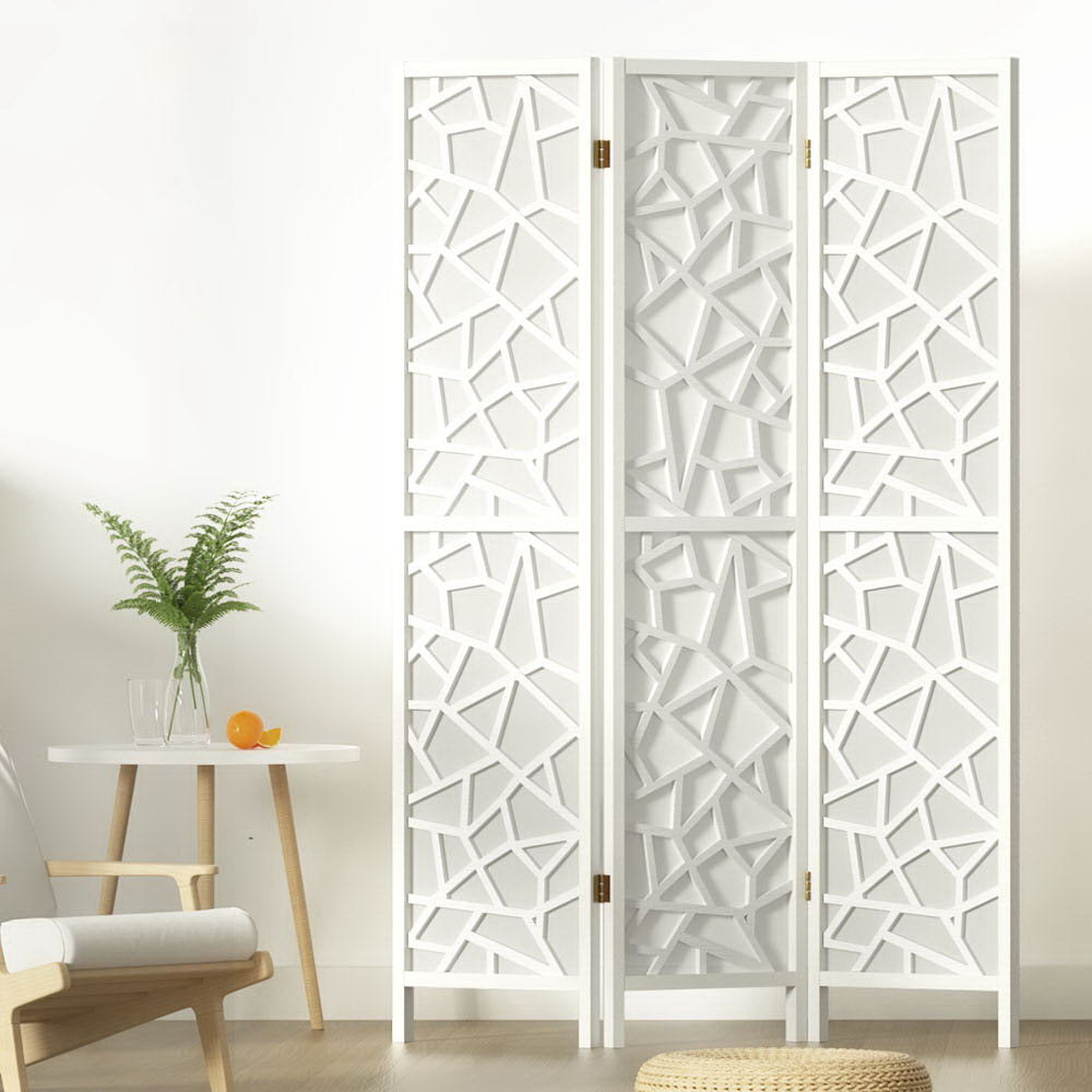 Artiss 3 Panel Room Divider Screen 122x170cm Clover White-7