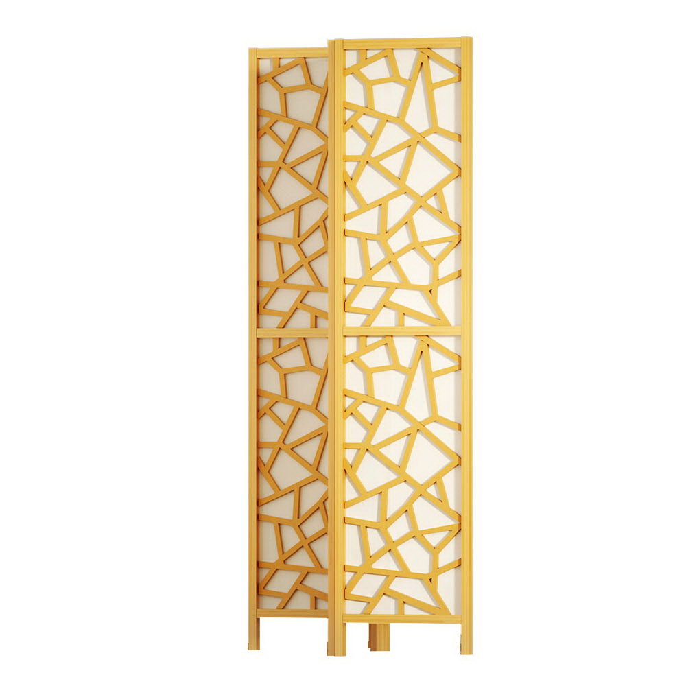 Artiss 4 Panel Room Divider Screen 162x170cm Clover Natural-3