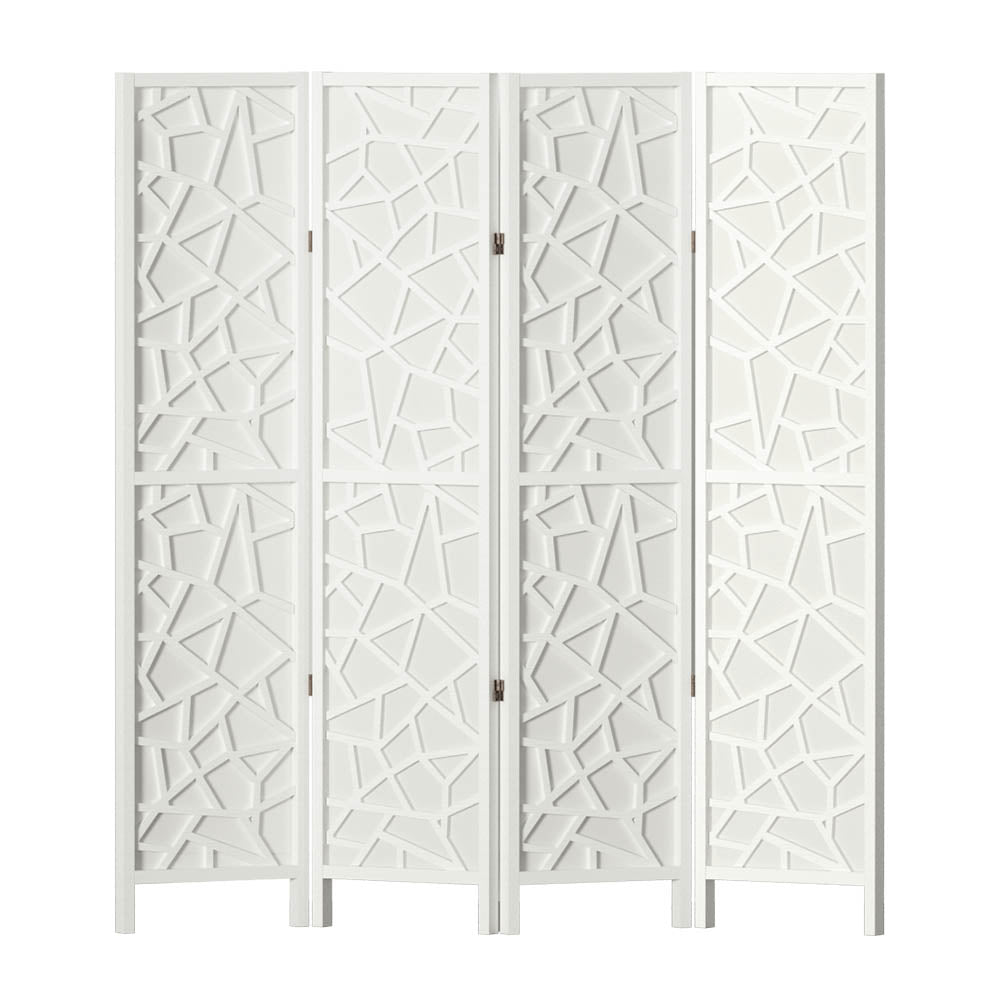 Artiss 4 Panel Room Divider Screen 162x170cm Clover White-0