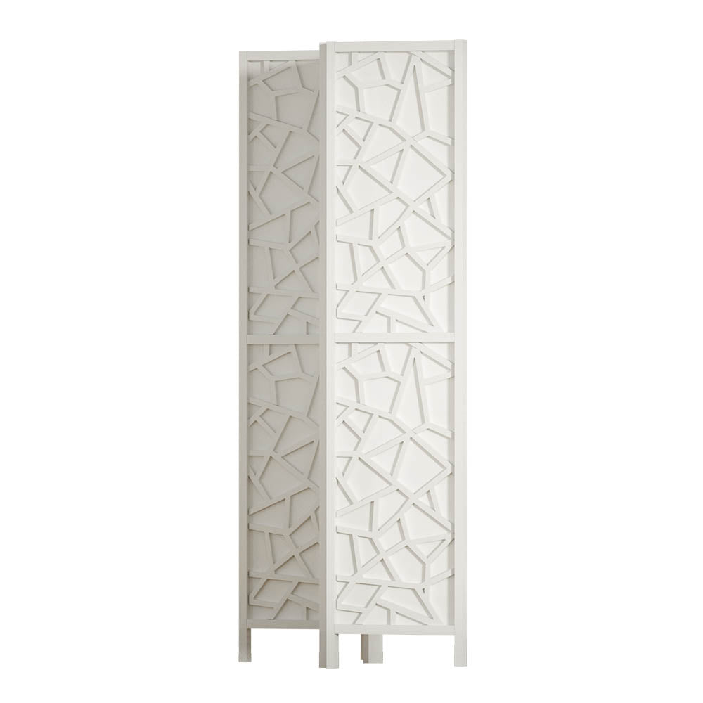 Artiss 4 Panel Room Divider Screen 162x170cm Clover White-3