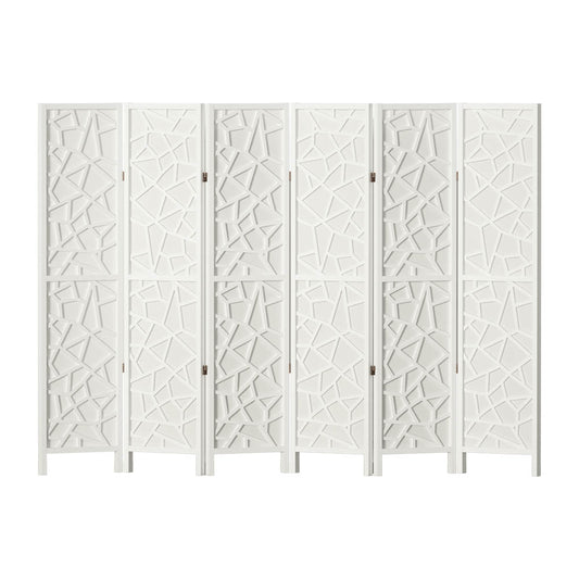 Artiss 6 Panel Room Divider Screen 244x170cm Clover White-0