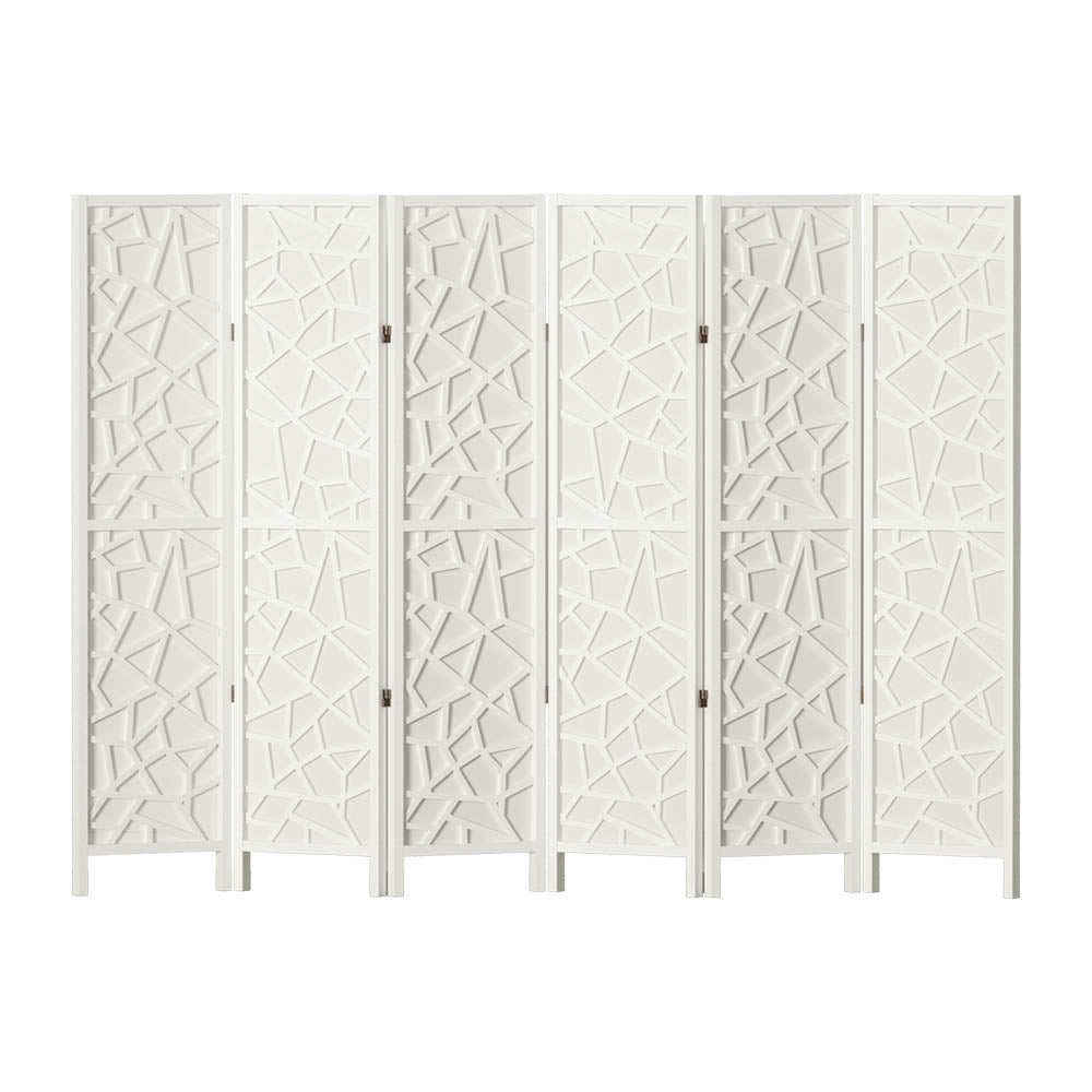Artiss 6 Panel Room Divider Screen 244x170cm Clover White-2