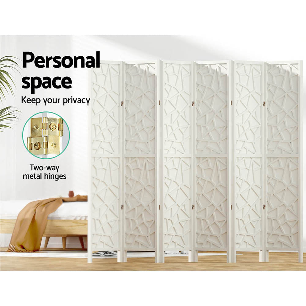 Artiss 6 Panel Room Divider Screen 244x170cm Clover White-3