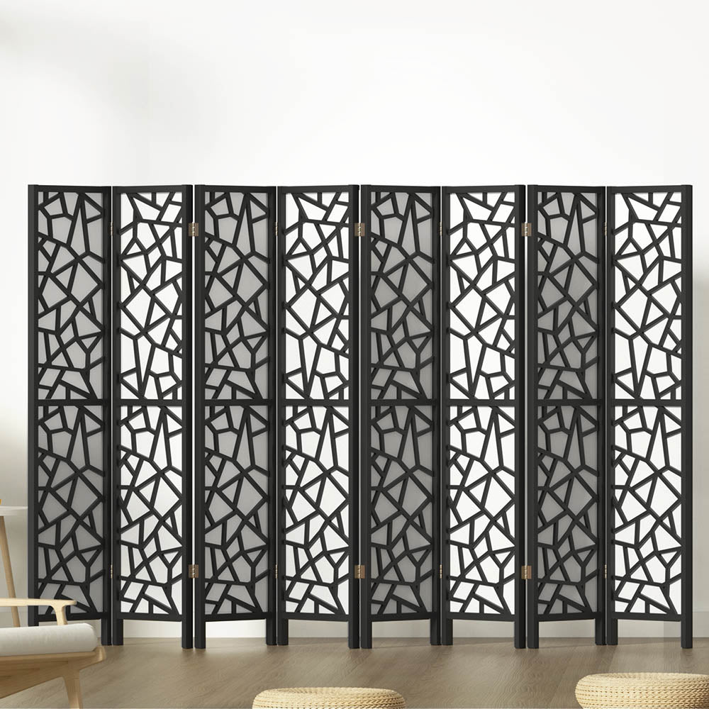 Artiss 8 Panel Room Divider Screen 325x170cm Clover Black-0