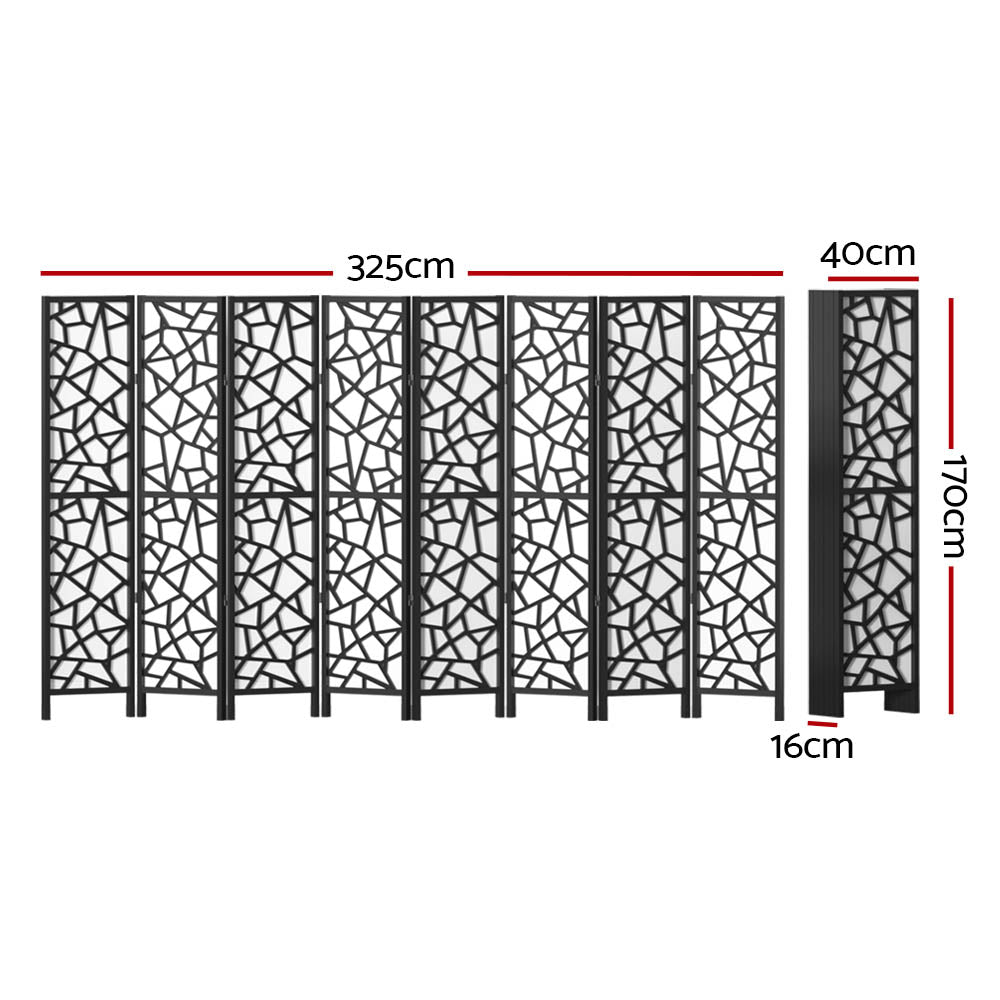 Artiss 8 Panel Room Divider Screen 325x170cm Clover Black-1
