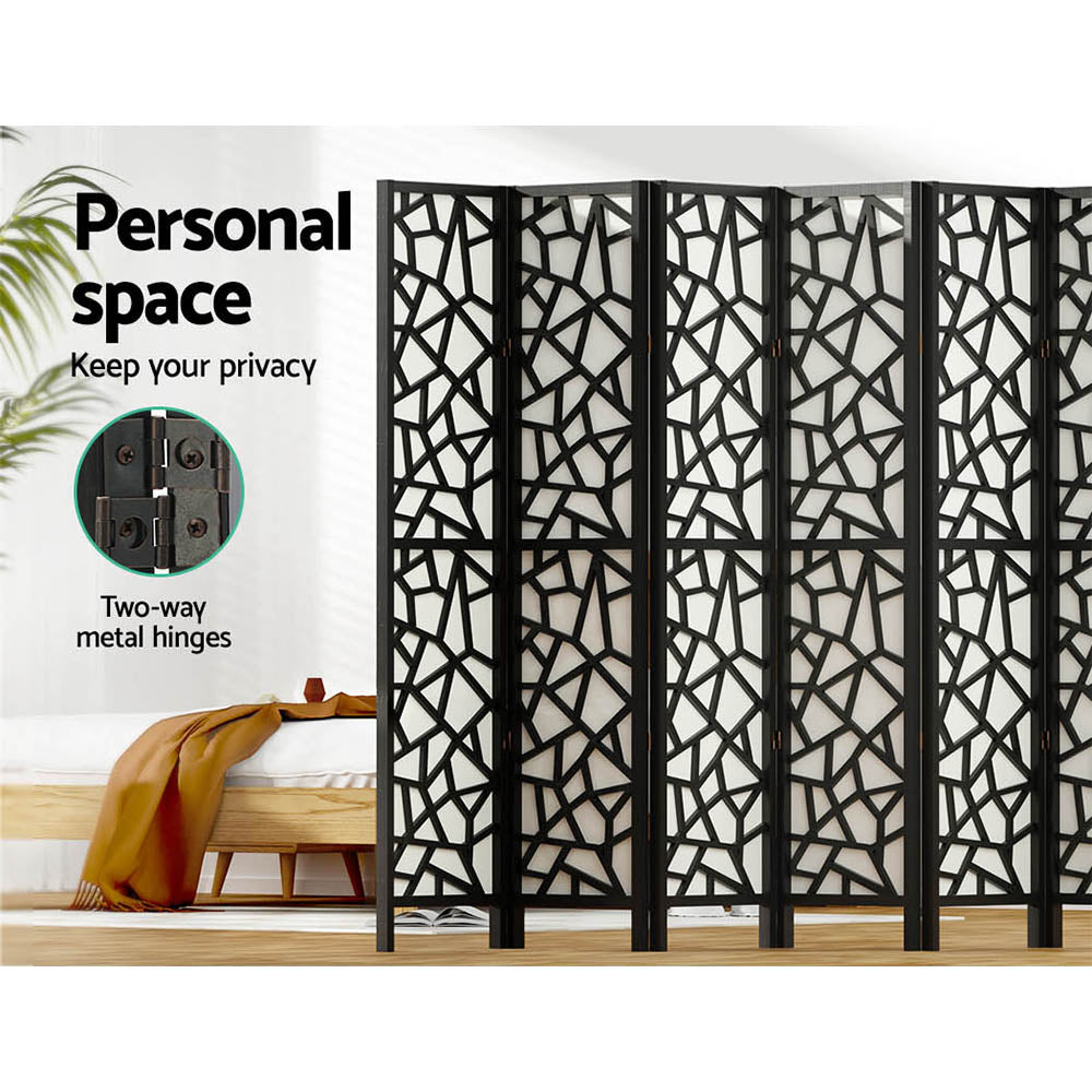 Artiss 8 Panel Room Divider Screen 325x170cm Clover Black-3