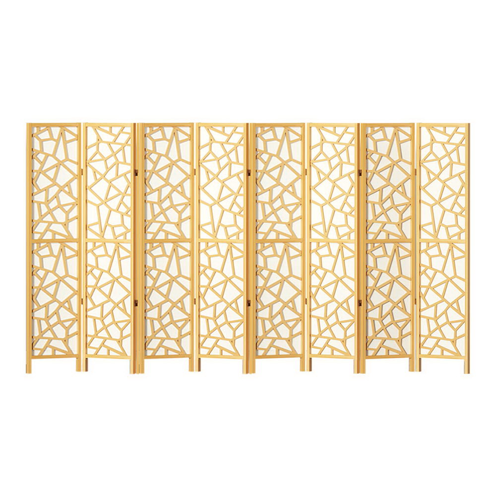 Artiss 8 Panel Room Divider Screen 325x170cm Clover Natural-0