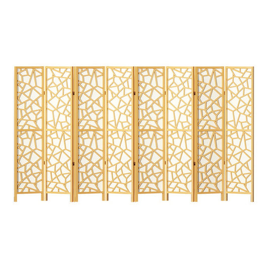 Artiss 8 Panel Room Divider Screen 325x170cm Clover Natural-0