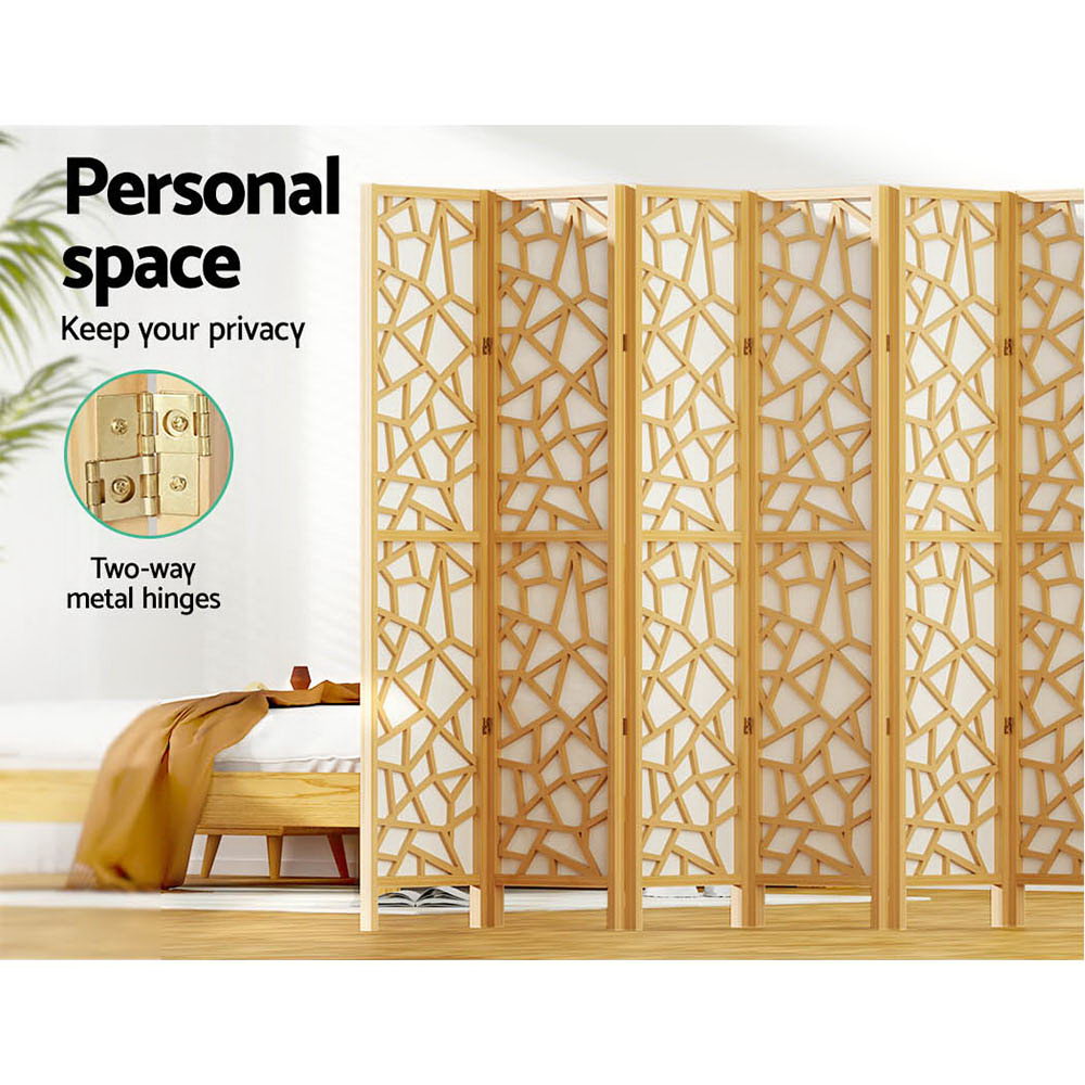 Artiss 8 Panel Room Divider Screen 325x170cm Clover Natural-4