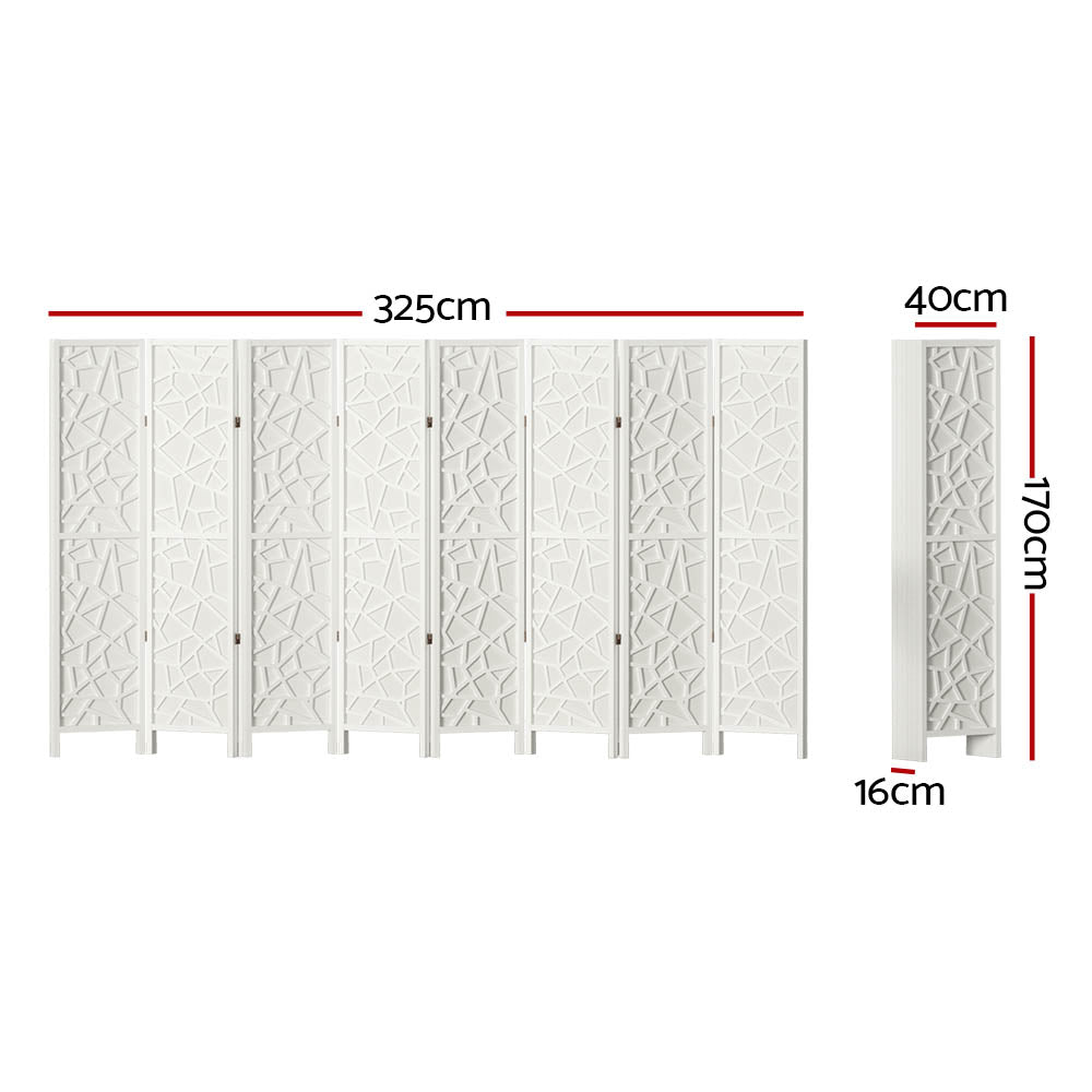 Artiss 8 Panel Room Divider Screen 325x170cm Clover White-1