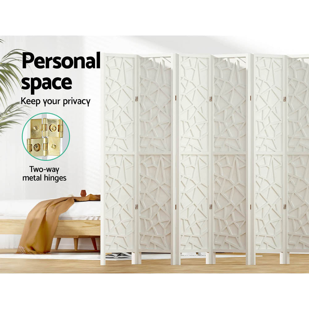 Artiss 8 Panel Room Divider Screen 325x170cm Clover White-4