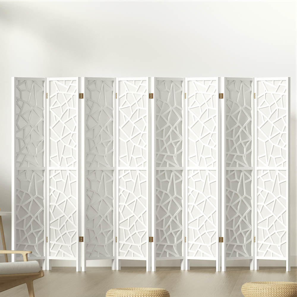 Artiss 8 Panel Room Divider Screen 325x170cm Clover White-7