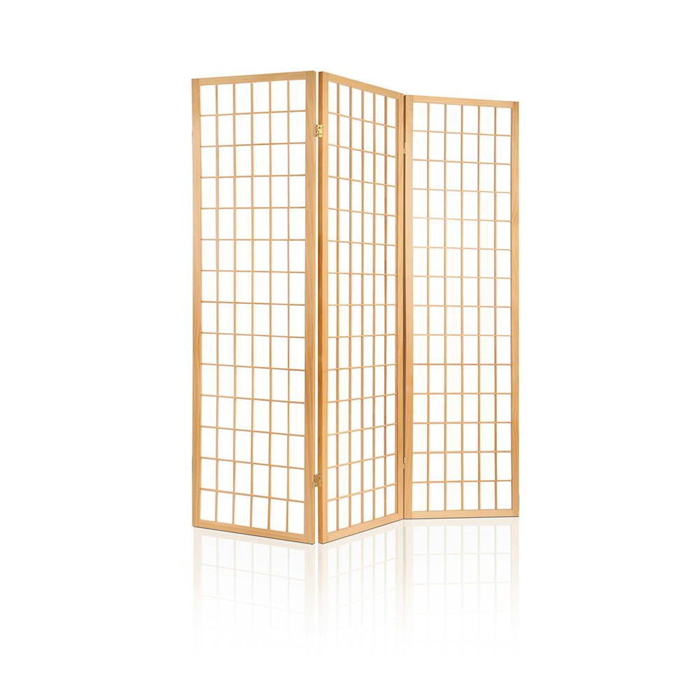 Artiss 3 Panel Room Divider Screen 131x179cm Natural-0